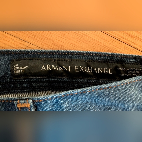 Armani Exchange Blue Straight Jeans Classic Style - Picture 2 of 5